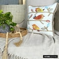 thumbnail image 2 of The HomeCentric Decorative Throw Pillow covers Orange Pack of 2, 16"x16" (40x40 cm) Cotton Bird Pattern, Applique, Embroidery, Lace Cushion Covers For Sofa, Floral Contemporary - Feathered Whispers, 2 of 10