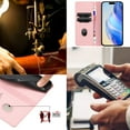 thumbnail image 6 of for iPhone 17 Pro Max Wallet Case with RFID Blocking Card Slots, Fashion PU Leather Flip Kickstand Magnetic Phone Cover Women Men, Support Wireless Charging, Full Body Protection - Pink, 6 of 9