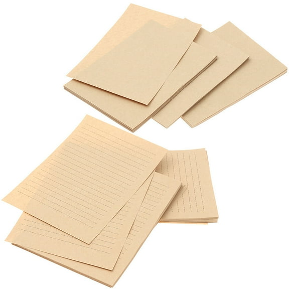 Troglfold Letter Papers 100 Sheets Vintage Kraft Stationary Paper Lined Writing Letter Papers,11.42"X8.27"(LxW)
