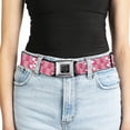 thumbnail image 5 of Buckle-Down Belt, Seatbelt Buckle Belt, Cute Skulls Checkers Pinks White, Youth 22 to 32 Inches, 5 of 9