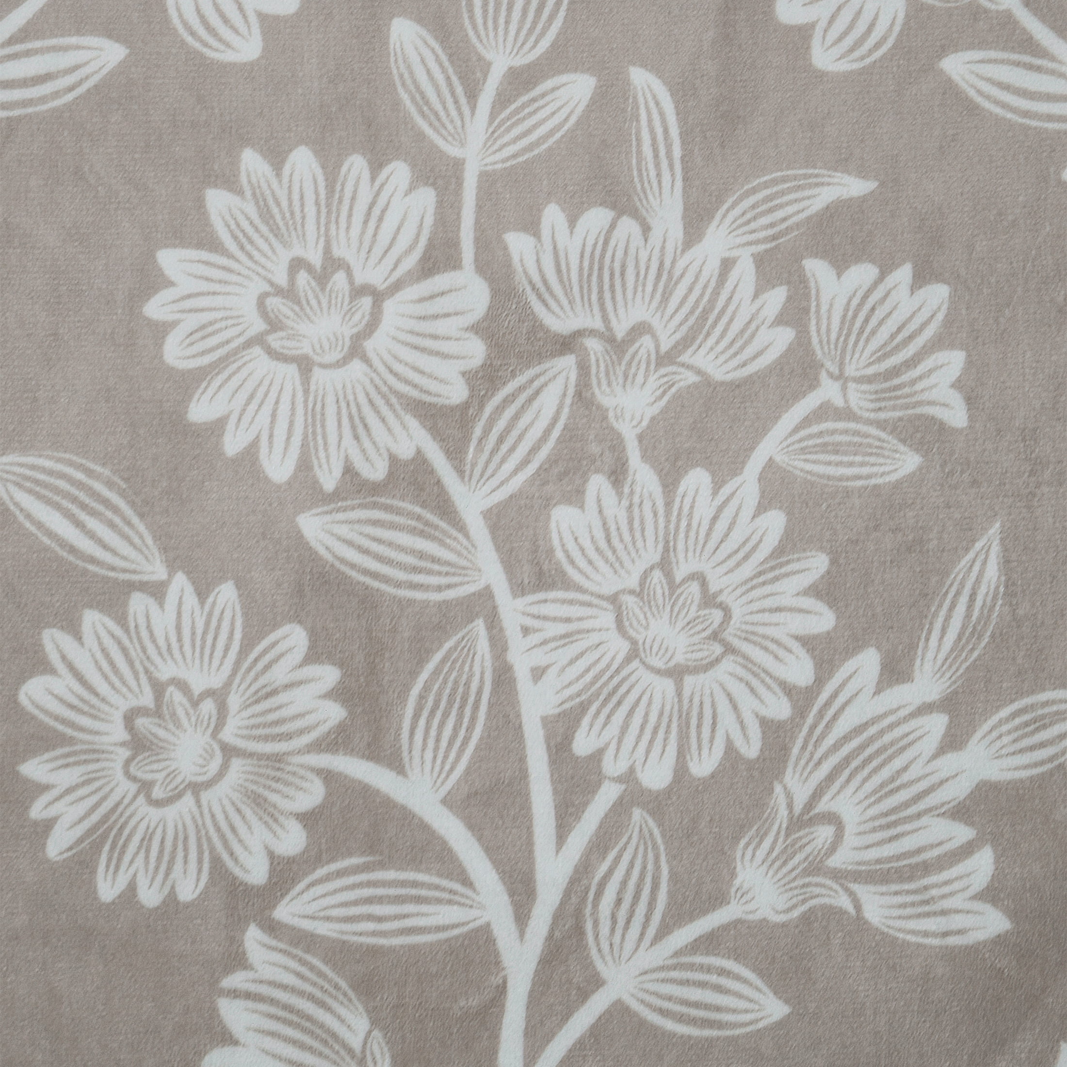 My Texas House Taupe Flower Damask Machine Washable Indoor Area Rug, 7'6" x 9'5"