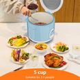 thumbnail image 4 of MOOSUM Electric Rice Cooker with One Touch for Asian Japanese Sushi Rice, 5-cup Uncooked, Fast&Convenient Cooker with Steamer, Removable Inner Cover and Auto Warmer, Blue, 4 of 7