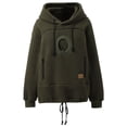 thumbnail image 5 of Cat Pouch Hoodie Pet Carrier Hoodie Zipper Kangaroo Pocket Sweatshirt With Pet Pouch Fleece Warm Pet Sweatshirt Outdoor, 5 of 9