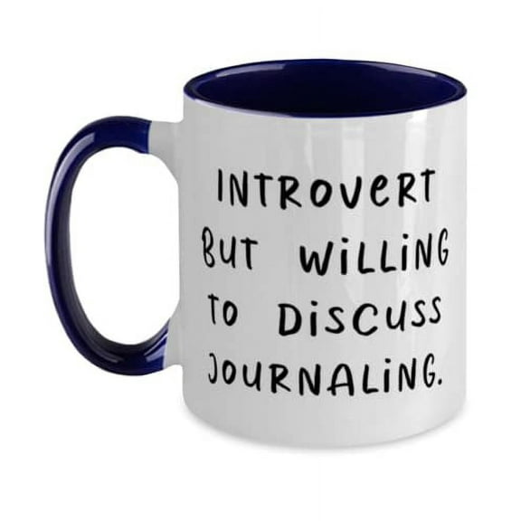 Nice Journaling, Introvert but Willing to Discuss Journaling, Gag Two Tone 11oz Mug For Friends From
