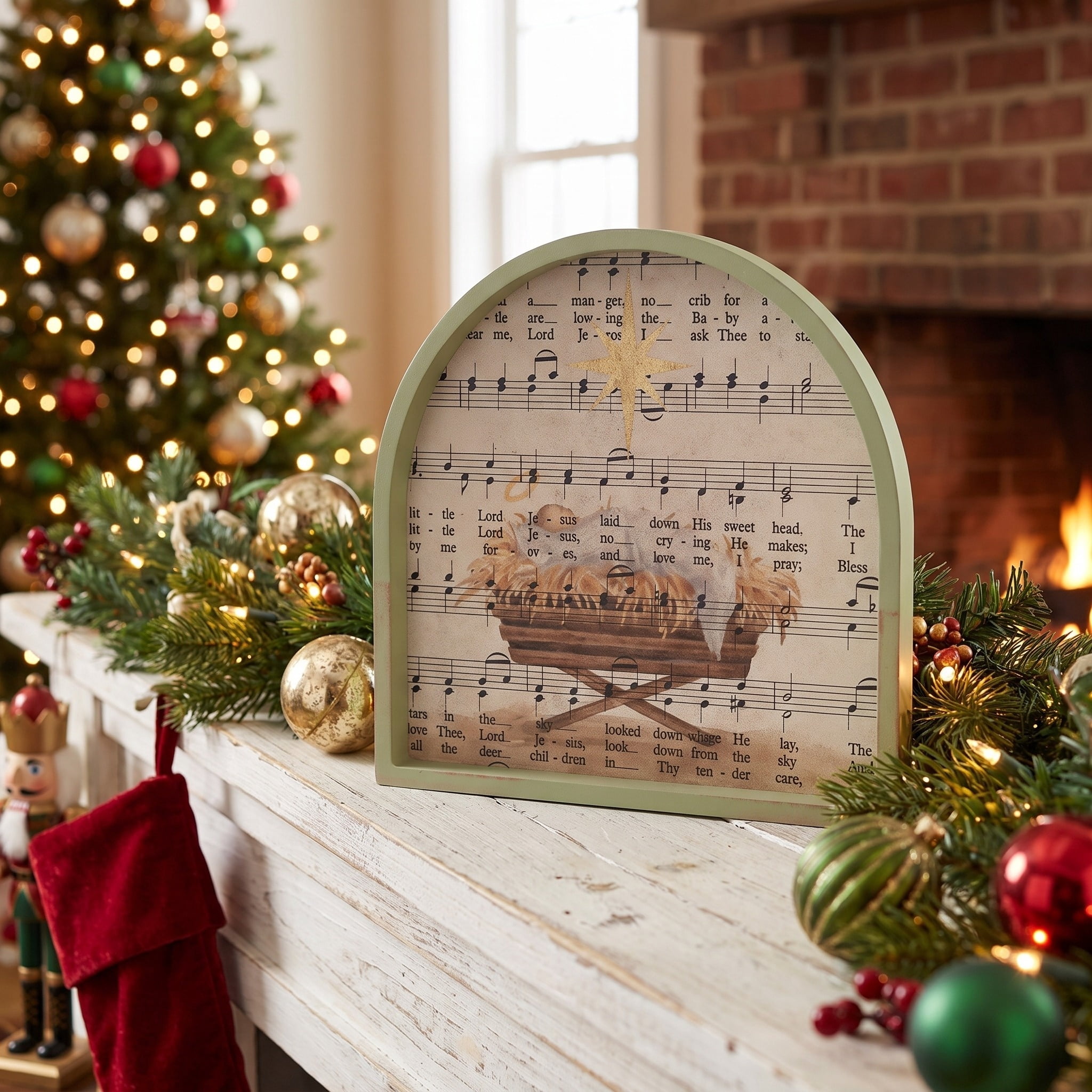 Away in a Manger Framed Christmas Decoration, Multicolor, 7.8" x 8", by Holiday Time