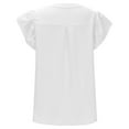 thumbnail image 6 of LINGLANG Womens White Blouse V Neck Ruffle Sleeve Flowy Shirts Dressy Casual Cute Summer Tops Business Work Tops, 6 of 7