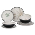 thumbnail image 2 of Hometrends Palm Bamboo Melamine Dinnerware Set 12-Piece, 2 of 2