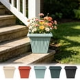 thumbnail image 7 of COM1950s Square Plastic Flower Pot, Thickened Planter with Drainage Holes and Tray Saucer for Indoor Outdoor Garden Plants and Home Decor, 7 of 7