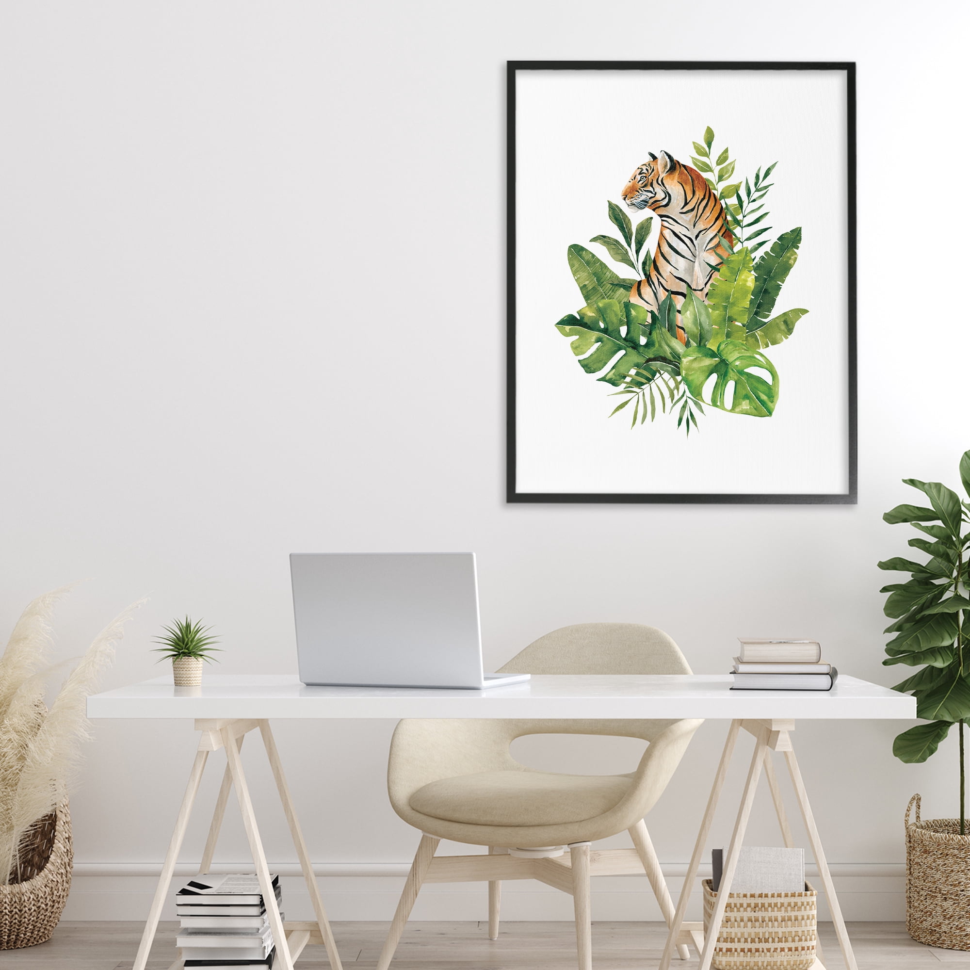 Stupell Industries Exotic Jungle Tiger Black Framed Giclee Art, design by Bethany Sandoval