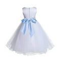 thumbnail image 2 of Ekidsbridal White Tulle Rattail Edge Flower Girl Dress Pretty Princess Formal Evening Elegant Mini Bridal Gown for Wedding 829S 8, 2 of 3