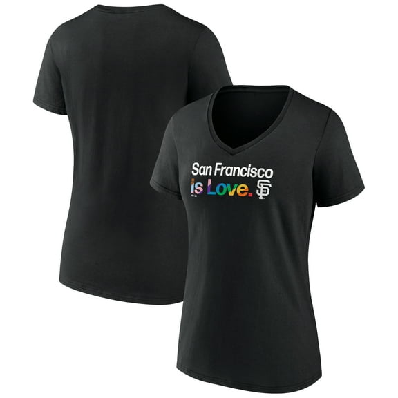 Women's Profile Black San Francisco Giants Plus Size Pride V-Neck T-Shirt