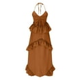 thumbnail image 6 of STETMN Women's Halter Boho Dress A Line Ruffle Swing Hem Dress Summer Vacation Dresses, 6 of 7