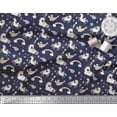 thumbnail image 3 of Soimoi Blue Poly Georgette Fabric Rainbow & Unicorn Animal Printed Fabric 1 Yard 52 Inch Wide, 3 of 3