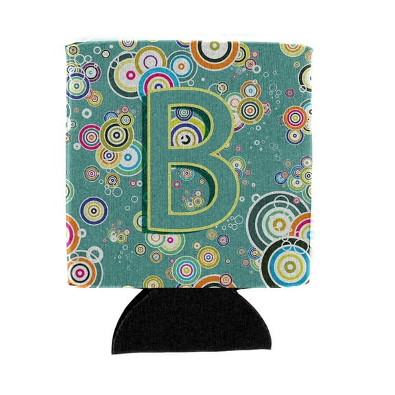 Carolines Treasures CJ2015-BCC Letter B Circle Circle Teal Initial Alphabet Can or Bottle Hugger  Can Hugger multicolor