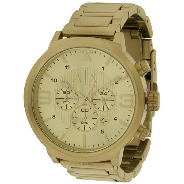 Armani exchange drexler gold tone bracelet mens watch Outlet
