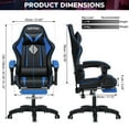 thumbnail image 4 of Hoffree Gaming Chair Massage Game Chair with Footrest and Massage Lumbar Support Ergonomic Computer Chair Height Adjustable with Swivel Seat and Headrest, 4 of 9