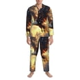thumbnail image 3 of Sikiie Golden Sky Bald Eagle Mens Pajama Set, Soft Warm Long Sleeve Sleepwear, Cozy Button-Down Pjs for Men-Small, 3 of 7