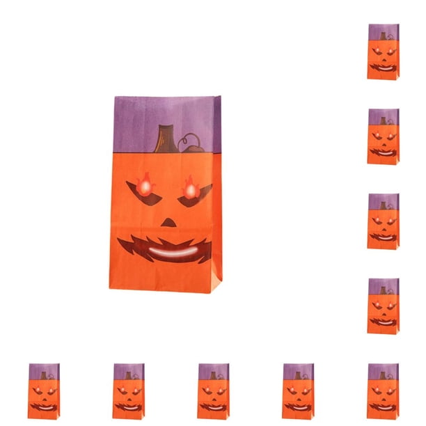 Toystoory Bolsa de papel portátil de Halloween de 10 piezas, bolsas de recuerdo de fiesta de gran capacidad, comida, postre, regalos, embalaje para Artesanía Tipo 1 Toystoory HA067640-01