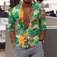 thumbnail image 1 of Camisa floral para hombre, camisas con estampado 3D de hojas tropicales, camisa hawaiana de moda para hombre, blusa informal de manga corta para playa, camisa con solapa para hombre y niño, 1 of 6