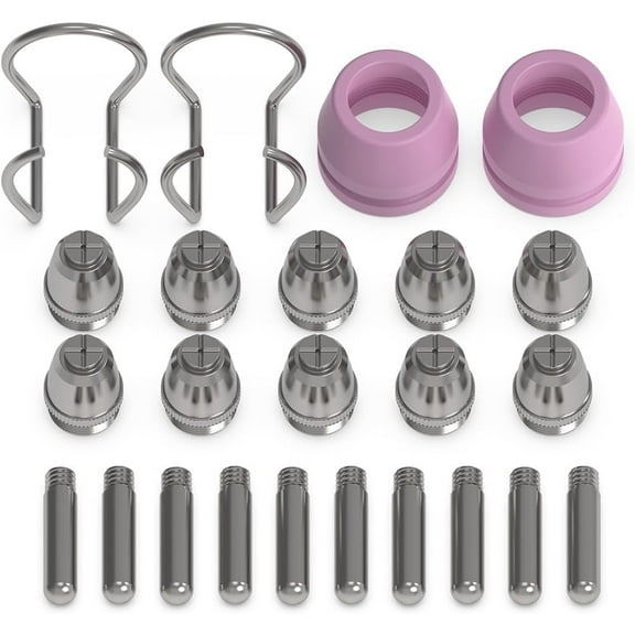 TOOLIOM 24Pcs Plasma Cutter Torch Consumables AG-60 Cutting Torch Nozzles Tips Kit for SG-55 AG-60 WSD-60 for TL-50C/HF Pro TL-CUT-50PRO