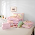 thumbnail image 6 of jejeloiu Chic Ballet Shoes 7-Piece Twin Bedding Sets,Colorful Rainbow Bedding Comforter Set,Pink Flower Floral Sheet Sets For Princess,Microfiber Bedroom Decor Reversible, 6 of 8