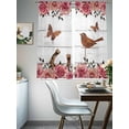 thumbnail image 5 of Pink Roses Birds Sheer Curtains 63 Inches Length 2 Panels Set, Window Sheer Curtains for Living Room/Bedroom, Spring Floral Butterflies Gray Wooden Light Filtering Rod Pocket Curtain 52''x63''x2, 5 of 8