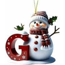 Uutvery Snowman Christmas Ornaments 2025, 2D Flat Acrylic Letter Decorations, Personalized Tree Decor, Fade Resistant Indoor Outdoor Decor, Festive Holiday Gift, 3.94 Inch