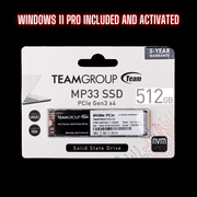 (Windows 11 Pro Installed and Activated) 512GB TeamGroup MP33 M.2 NVMe