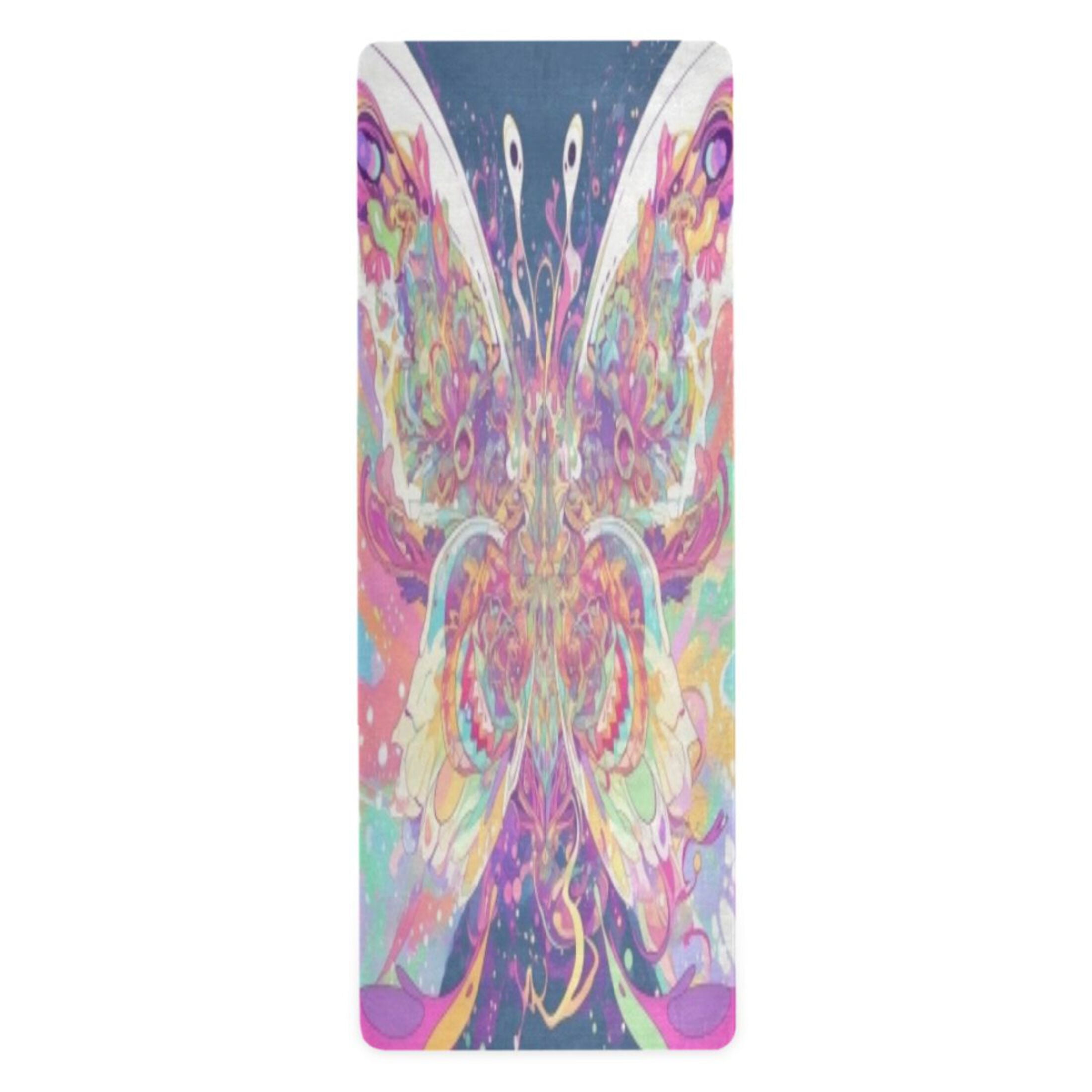 BZSMCE Yoga Mat Women Fitness Mat Iridescent Butterfly Pattern