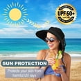 thumbnail image 3 of Straw Sun Summer&nbsp;Visor for Women, Female Wide Brim UPF 50+ UV Protection Topless Hat, Ladies Adjustable Roll UP Messy Bun Ponytail Cap, Foldable Packable Beach Travel Hat, Black, 3 of 5