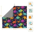 thumbnail image 3 of Xecao Colorful Dinosaur Print Dish Drying Mat for Kitchen Counter,Absorbent Coffee Bar Mat, Dish Drainer Rack Mats,Dining Room Decoration, 3 of 8