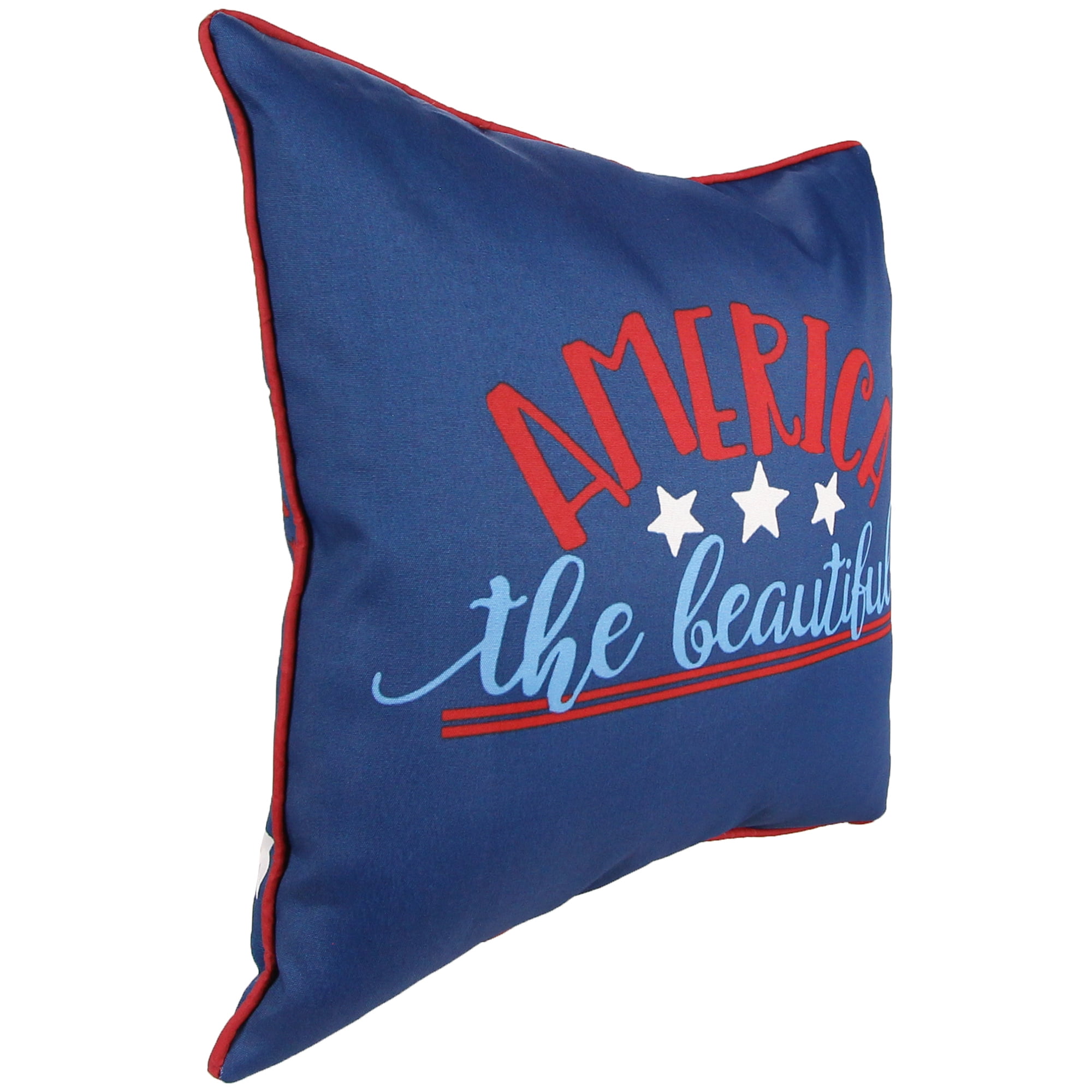 Jordan Manufacturing 18" x 18" Navy America the Beautiful Reversible Outdoor Throw Pillow