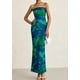 thumbnail image 3 of Vestido largo PRETTYGARDEN para mujer, ajustado sin tirantes, verde y floral, 3 of 9