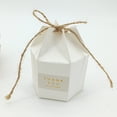 thumbnail image 1 of 50 cajas hexagonales para dulces, exquisitas cajas de regalo para bodas, cumpleaños, fiestas de bienvenida al bebé, papel blanco., 1 of 14