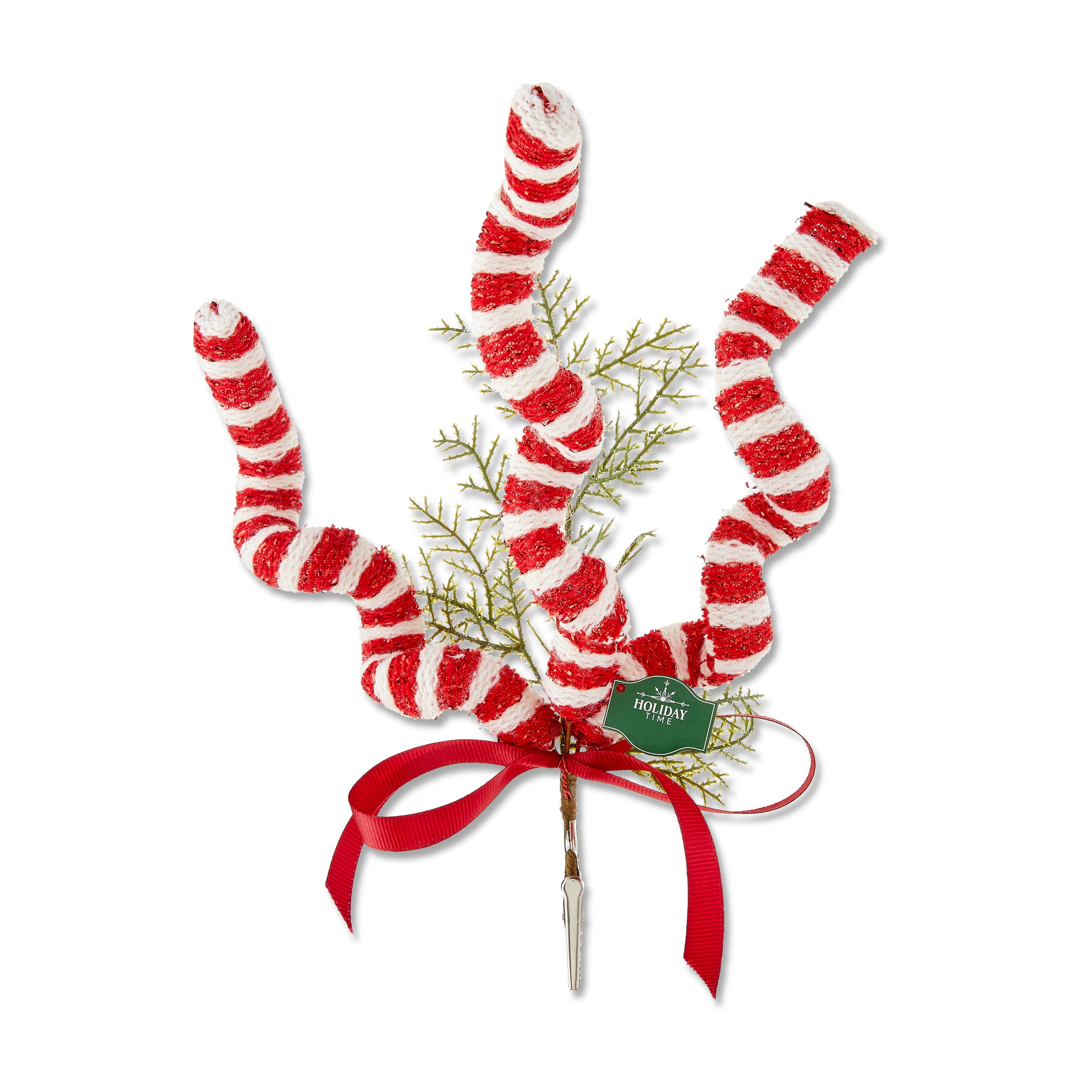 Holiday Time - Brandclub - Red and White Striped Curly Christmas