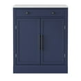 thumbnail image 3 of Modern Freestanding Kitchen Pantry, Buffet Food Storage, Coffee Bar Cabinet with Drawer, 2 Adjustable Shelves and 2 Door Shelves for Dining, Kitchen, Set of 2 (Blue), 3 of 11