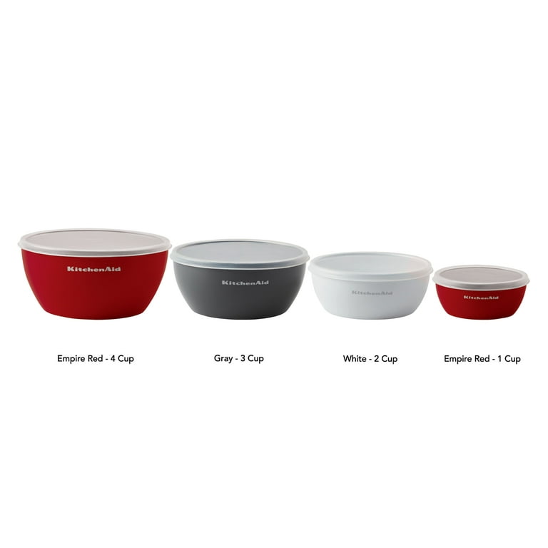 Kitchenaid Set of 7 Plastic Mixing and Prep Bowls in Empire Red 