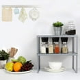thumbnail image 6 of Metal Kitchen Cabinet and Counter Shelf Organizer, Expandable & Stackable, Silver, 2-Pack by Oumilen, 6 of 7