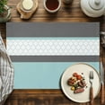 thumbnail image 2 of Placemats Set of 4, Teal Gray Geometric Place Mats Stitching Morocco Pattern Tablemats Washable Placemat Table Decoration for Kitchen Table Dinner Party Home Decor Indoor Outdoor 13x19 Inch, 2 of 9