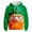 Green, variant on St Patrick's Day Hooded Sweatshirt Irish Green Graphic Pullover Casual Jacket For Holiday Celebration