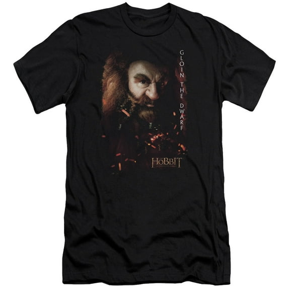 The Hobbit Gloin Poster S/S Adult 30/1 T-Shirt Black