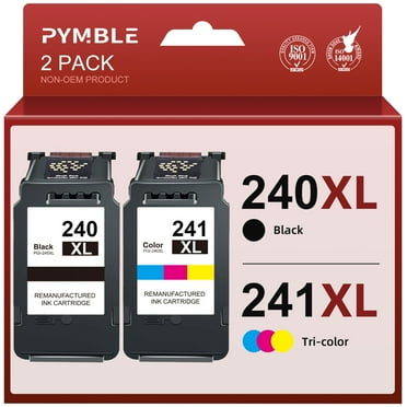 240XL 241XL Ink Cartridges for Canon ink 240 and 241 for Canon 240XL and 241XL for Canon Pixma MG3620 TS5120 MG2120 MG3520 MX452 MX512 MX532 MX472 (1 Black, 1 Tri-Color)