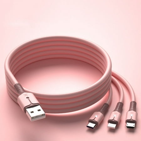 Apple MFi Certified 3-in-1 Cable, Lightning/Type C/Micro USB Cable for iPhone, iPad, Huawei, HTC, LG, Samsung Galaxy, Sony Xperia, Android Smartphones, and More