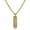 Gold, variant on Women's Men's Stainless Steel Long Square Skateboard Pendant Goth Statement Necklace Green Zirconia Inlaid Jewelry Gold