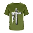 thumbnail image 4 of Vmvidoty Shirts for Mens Cross Jesus Graphic Shirt Short Sleeve Tops Army Green L, 4 of 5