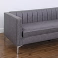 thumbnail image 3 of Morden Fort Living Room Chair and Sofa Couch Set，2 Pieces of Modern Minimalist Upholstered Faux Leather Furniture with Mental Legs for Bedroom, Apartment, Lounge Room Grey, 3 of 5
