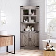 thumbnail image 1 of Armoire d'Angle Haute Style Ferme de 67 Pouces avec Portes de Grange et Tablettes Ajustables, 1 of 2