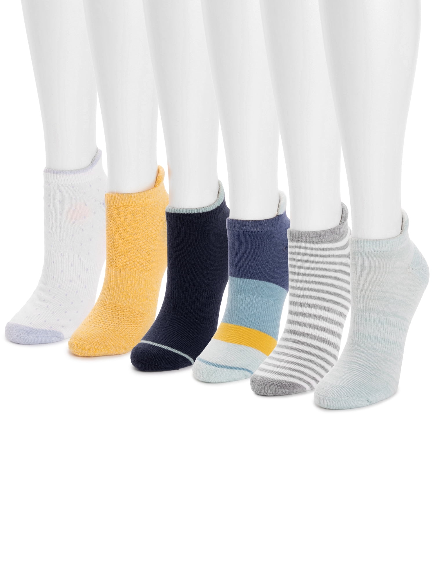 Muk Luks Women's Feathery Soft Casual Fashion Low Cut Socks, 6-Pack, Sizes 6-11