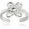 Women's Sterling Silver Adjustable Fashion Toe Ring