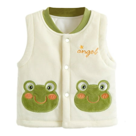 

Girls Winter Coat Kids Fall Winter Sleeveless Cartoon Warm Vest Coats Toddler Jacket Green 6 Months-12 Months